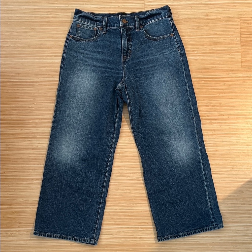 J.Crew Factory Petite Wide Leg Cropped Jean